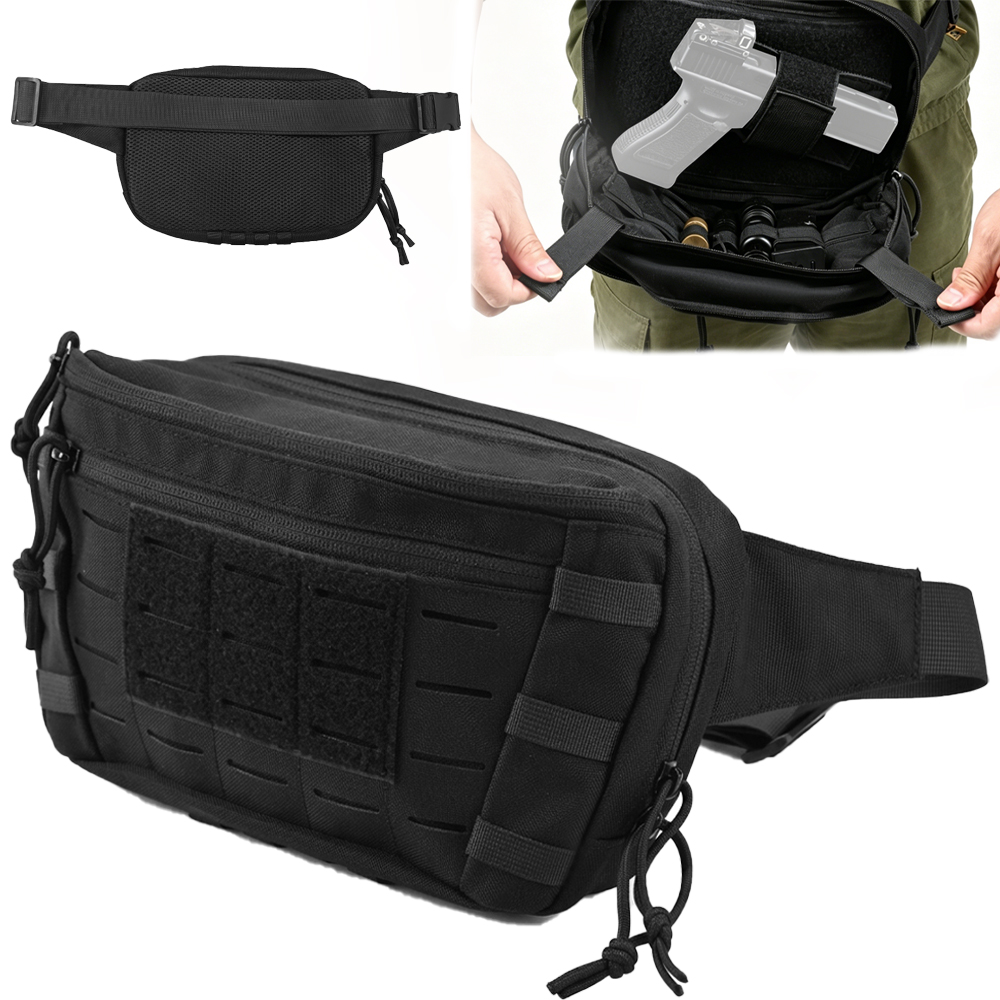 Edc Concealed Carry Fanny Pack - Tactical Pistol Waist Bag CCW Fanny