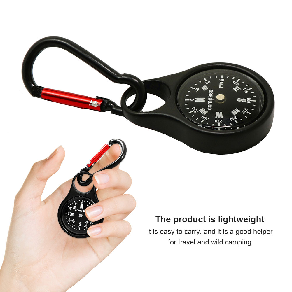 Compass Keychain Mini - Mini Survival Compass with Carabiner Portable