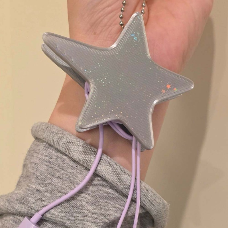 Y2K Star Shaped Cable Organize - Cable Winder Keychain ulasan dan harga