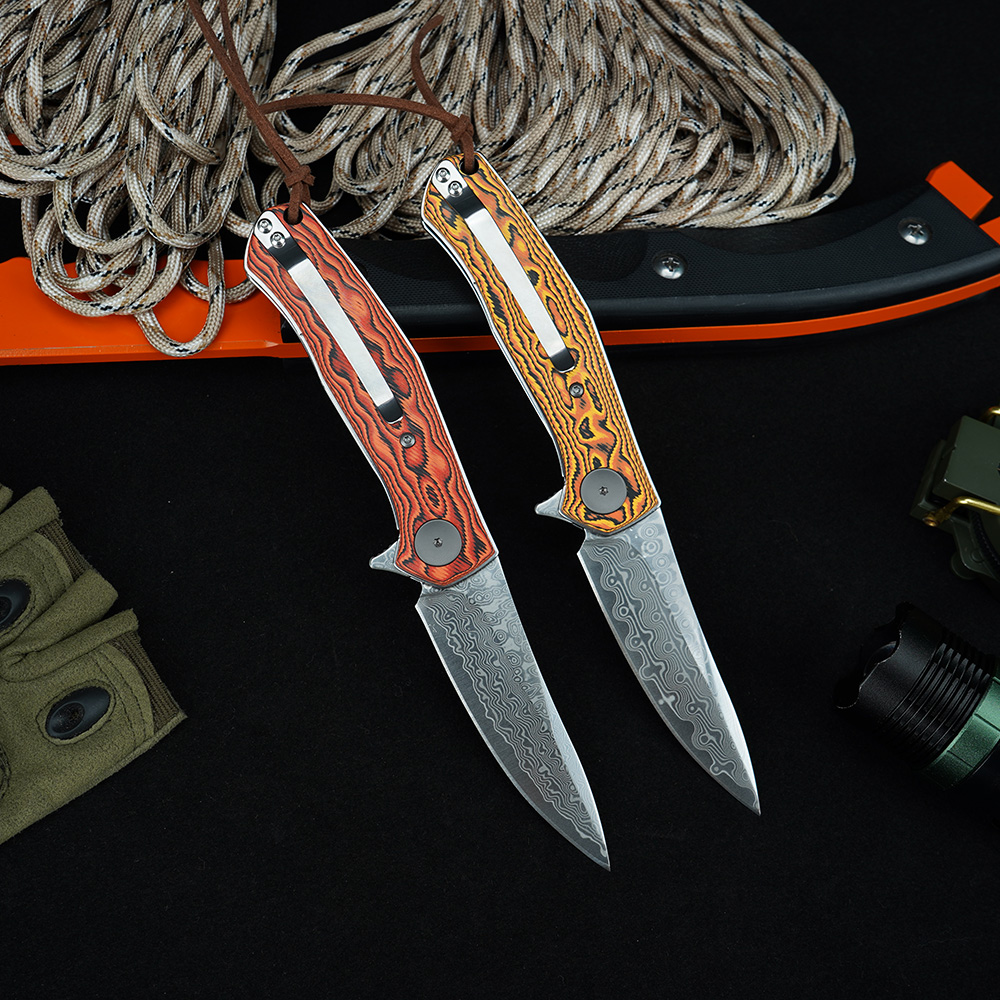 KS 4020 Damascus Knife Portabl - Edc Carry For Men ulasan dan harga