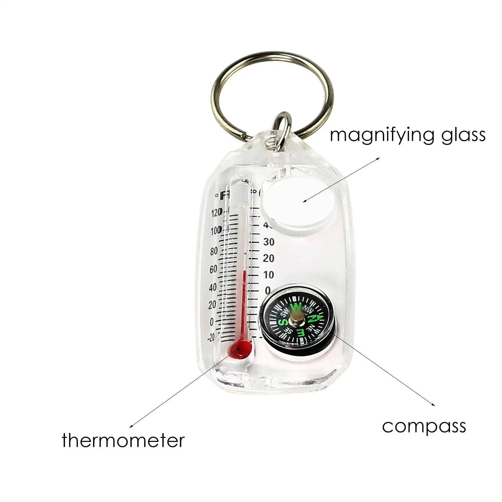 1pc Multifunction Mini Keychai - Compass Keychain Mini ulasan dan harga