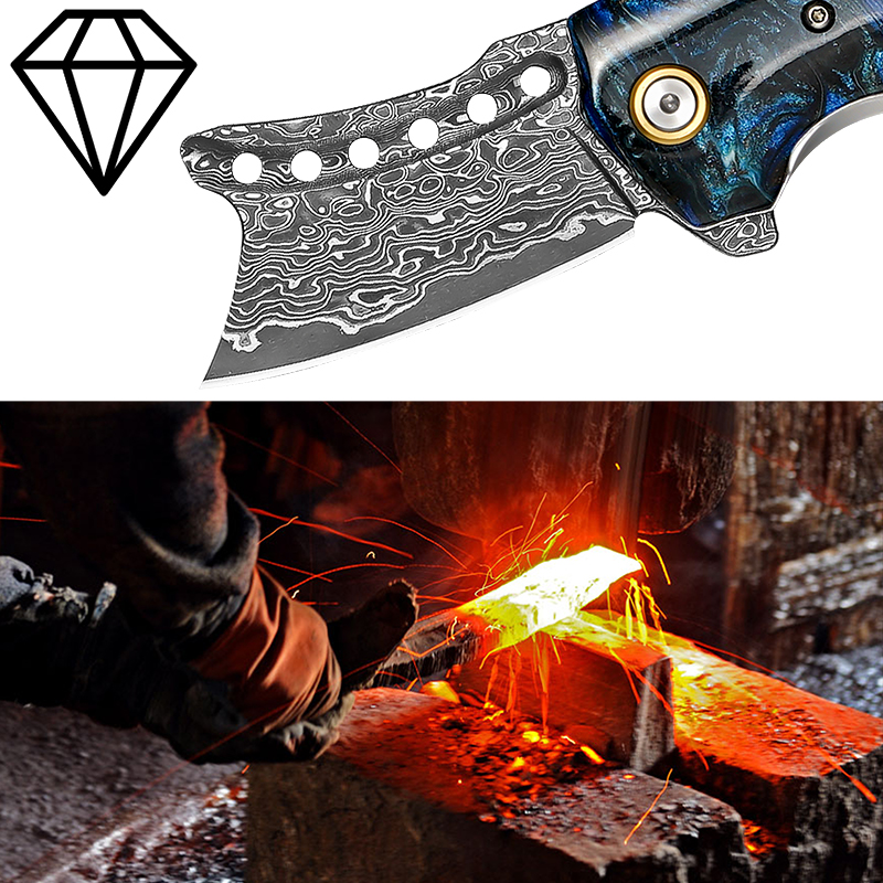 Handmade Damascus Steel Pocket - Edc Concealed Carry Knife ulasan dan harga