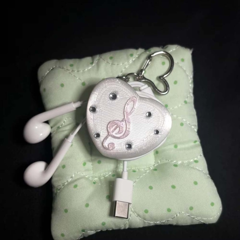 Gothic Musical Note Heart Cabl - Cable Winder Keychain ulasan dan harga