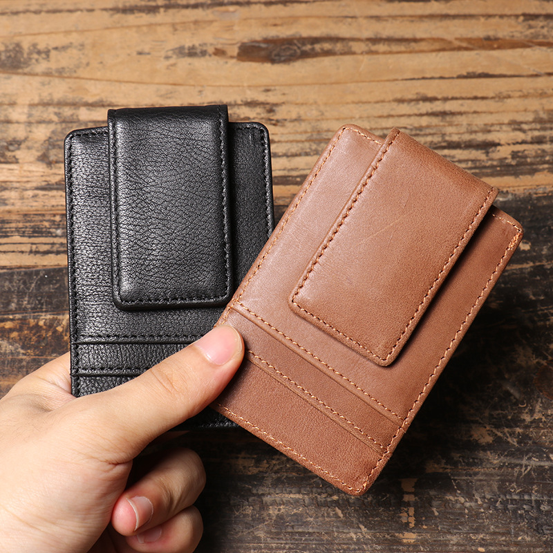 Men Slim Money Clip Wallet Lea - Money Clip Magnetic ulasan dan harga