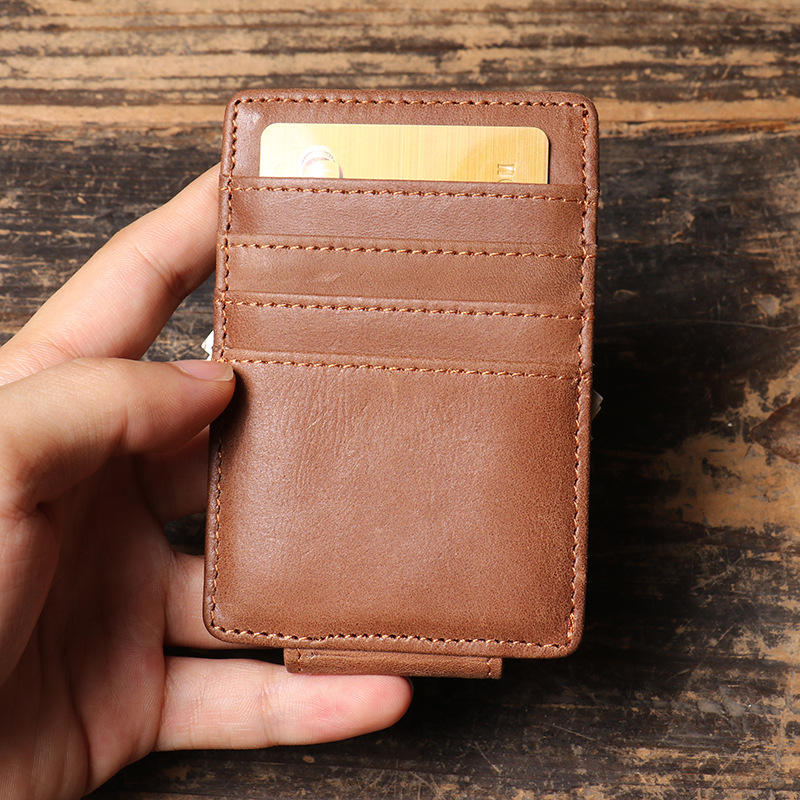 Men Slim Money Clip Wallet Lea - Money Clip Magnetic ulasan dan harga