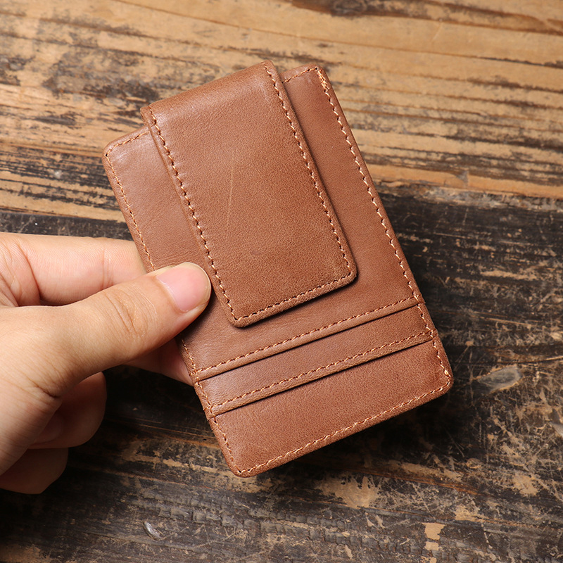 Men Slim Money Clip Wallet Lea - Money Clip Magnetic ulasan dan harga