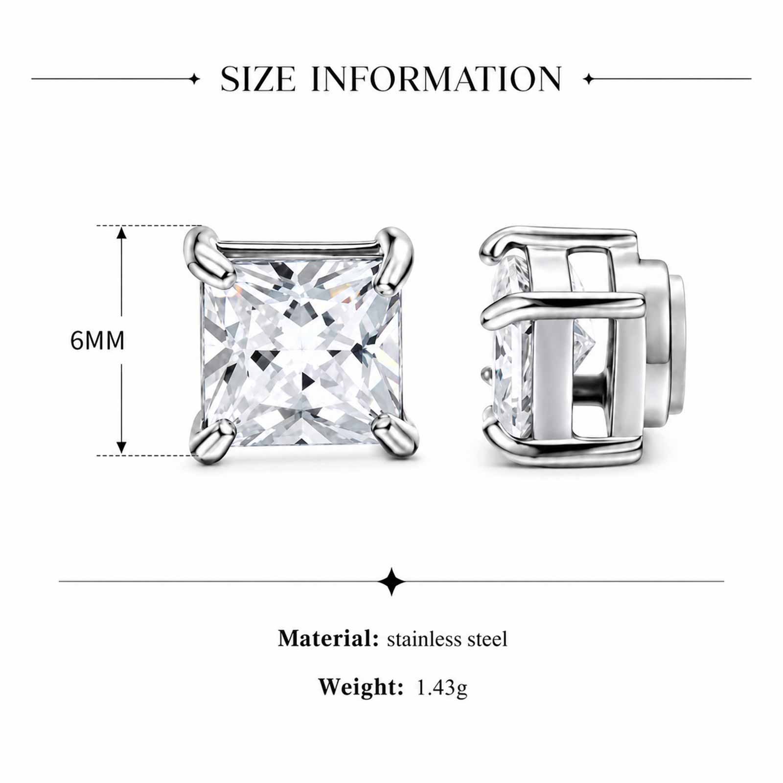 Square Zirconia Magnetic Clip  - Money Clip Magnetic ulasan dan harga