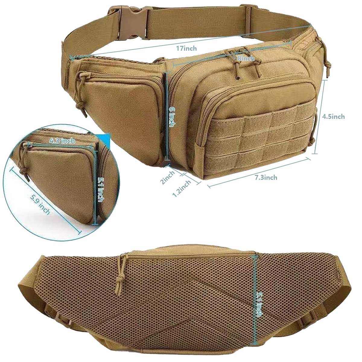 MOLLE Tactical Concealed Carry - Edc Concealed Carry Fanny Pack ulasan dan harga