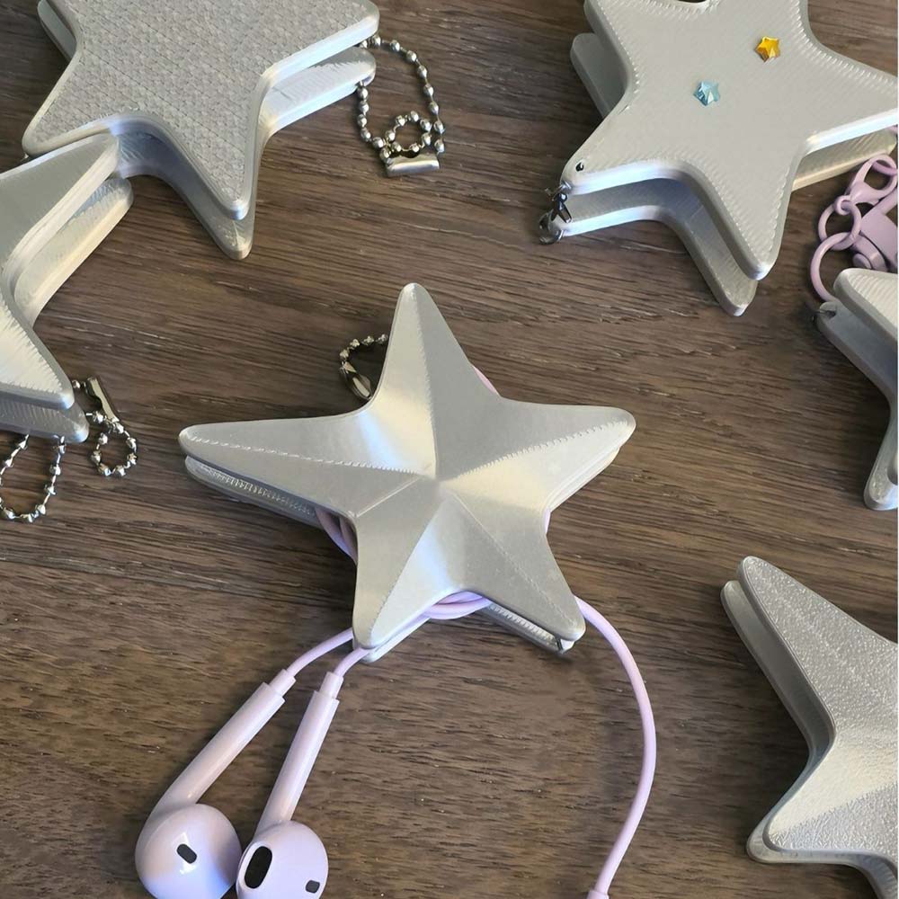 3D Star Cable Winder, Y2K Cute - Cable Winder Keychain ulasan dan harga