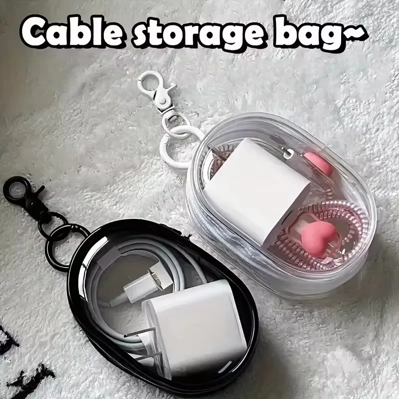 Portable Mini Clear Zipper Sto - Cable Winder Keychain ulasan dan harga